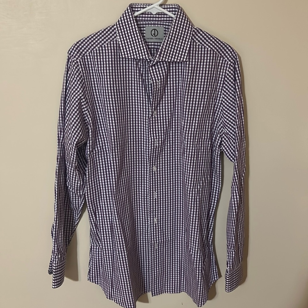 Daniel George Purple Dress Shirt Size 16.5 34-35